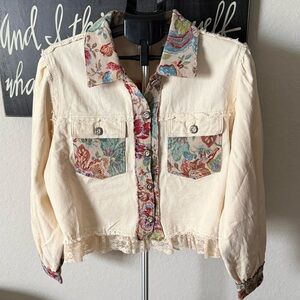 POL Cream Jean with Tapestry Jacket NWOT